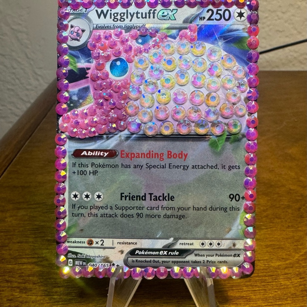 Embellished Pokémon Card- Wigglytuff EX 040/165